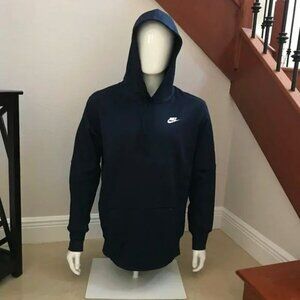 Nike Dry-Fit Mens Sportswear Fleece Hoodie Navy DX6945-419 Size L NWT